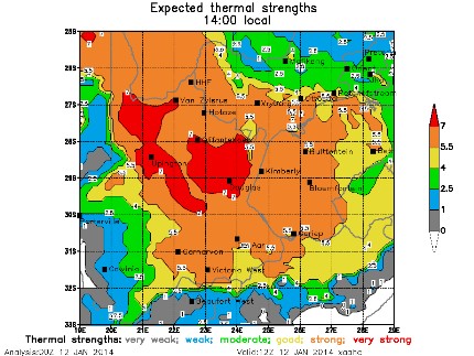 Meteokaartje thermiekverdeling