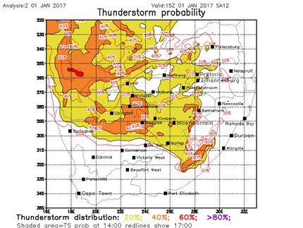 Meteokaartje onweer