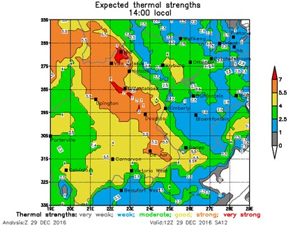 Meteokaartje thermiekverwachting